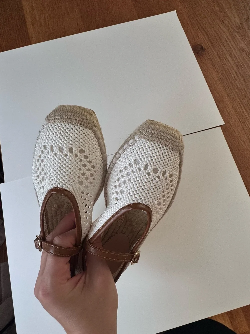 J. Crew Made-in-Spain Sophie Mary Jane espadrilles with crochet